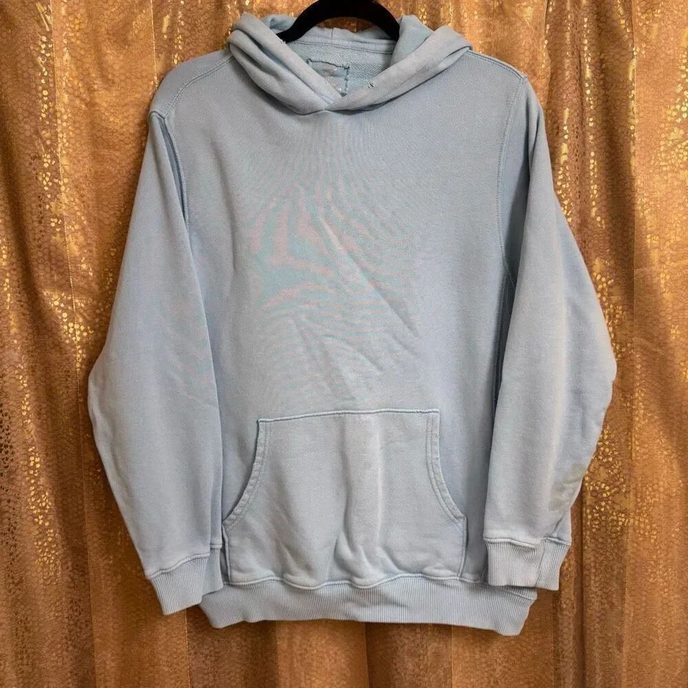 Aerie Light Blue Distressed Pullover Hoodie Oversized Sweatshirt XS